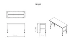 HBM Werkbank Met Massief Houten Blad, In Hoogte Verstelbaar, 152 Cm 19 HBM Werkbank Met Massief Houten Blad, In Hoogte Verstelbaar, 152 Cm -Gereedschapsserie Winkel 10305 frame maten.jpg 1200x600 e916cebc88