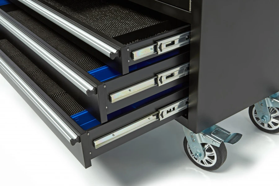 HBM Verrijdbare Gereedschapswagen Met Houten Werkblad - 122 Cm - Zwart 5 HBM Verrijdbare Gereedschapswagen Met Houten Werkblad - 122 Cm - Zwart - Afbeelding 3