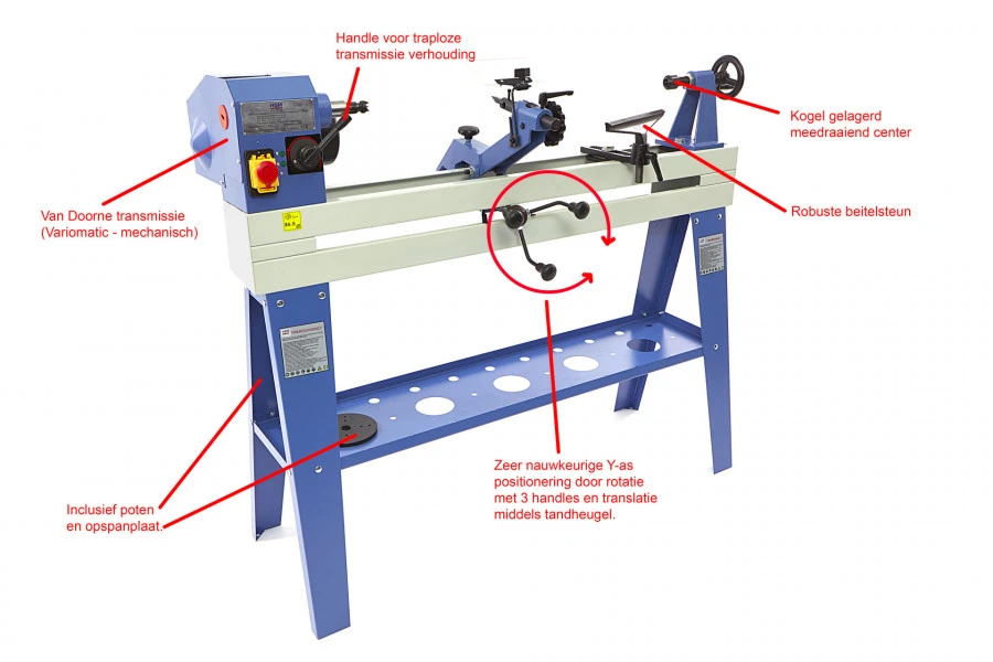 HBM 1100 Variabele Houtdraaibank Met Kopieerinrichting 3 HBM 1100 Variabele Houtdraaibank Met Kopieerinrichting