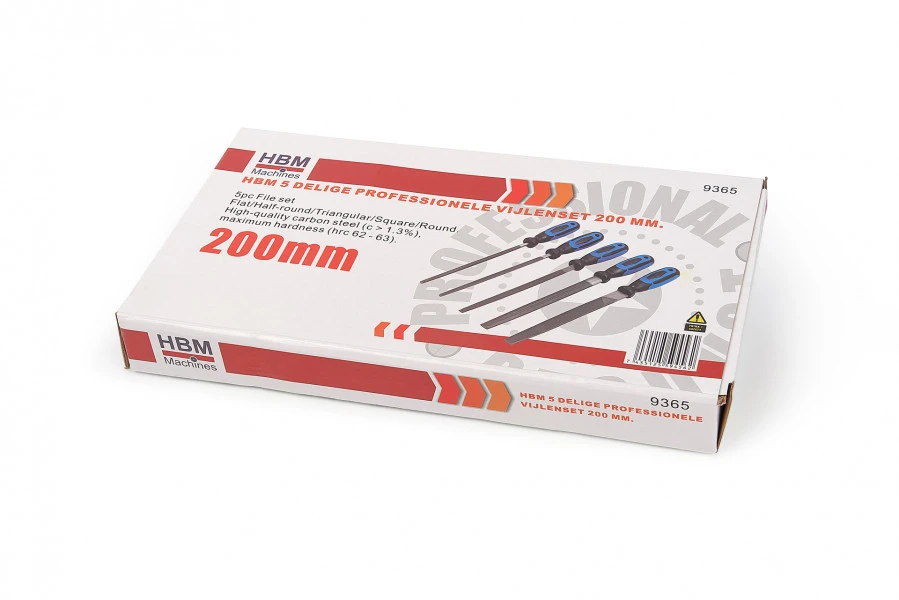 HBM 5 Delige Professionele Vijlenset 200 Mm 4 HBM 5 Delige Professionele Vijlenset 200 Mm - Afbeelding 2