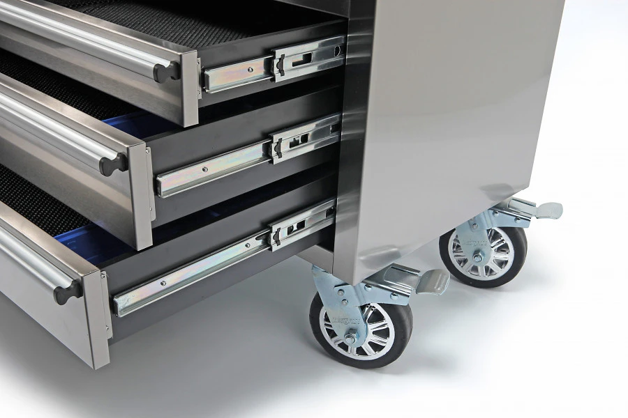 HBM Gereedschapswagen Met Houten Werkblad - 122 Cm - RVS 5 HBM Gereedschapswagen Met Houten Werkblad - 122 Cm - RVS - Afbeelding 3