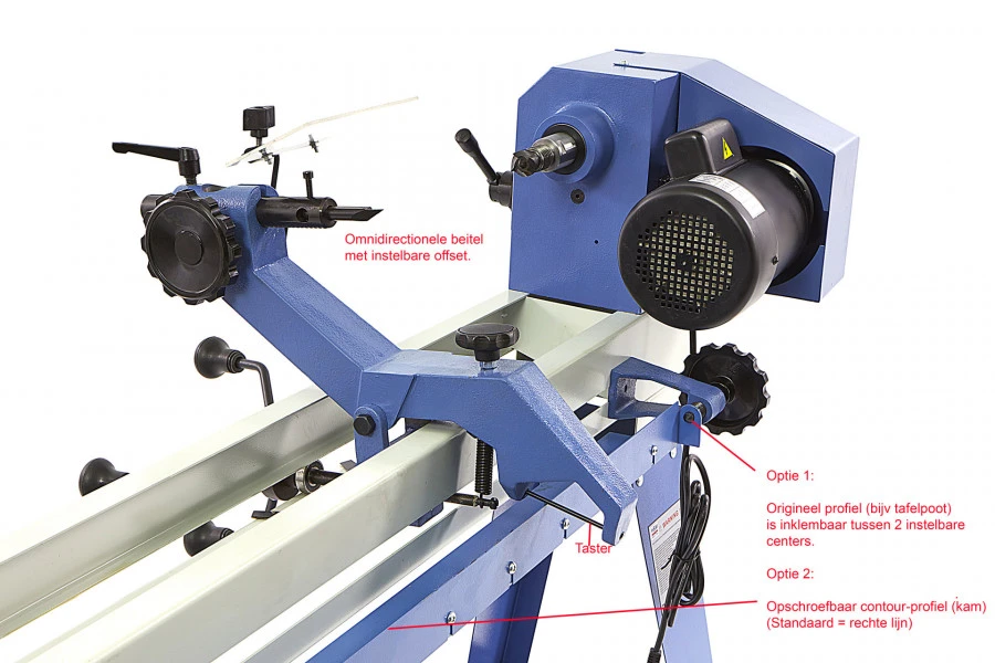 HBM 1100 Variabele Houtdraaibank Met Kopieerinrichting 6 HBM 1100 Variabele Houtdraaibank Met Kopieerinrichting - Afbeelding 4