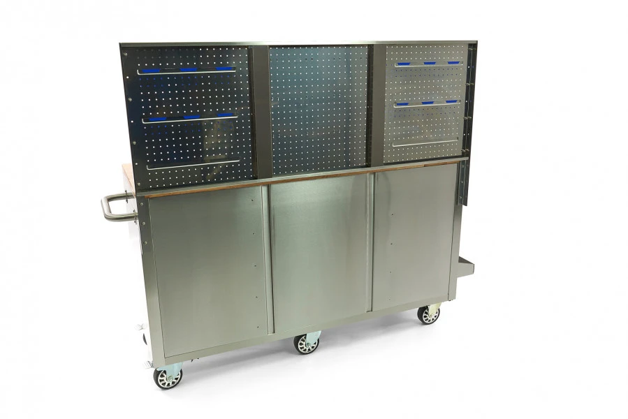 HBM Werkbank 158 Cm 10 Laden Met Deur En Achterwand, RVS 12 HBM Werkbank 158 Cm 10 Laden Met Deur En Achterwand, RVS - Afbeelding 10