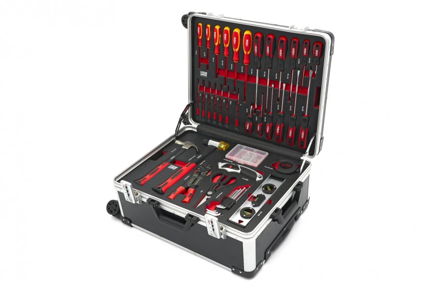 HBM Professionele 238 Delige Gereedschapskoffer, Gereedschapstrolly Met Carbon Inlays 3 HBM Professionele 238 Delige Gereedschapskoffer, Gereedschapstrolly Met Carbon Inlays