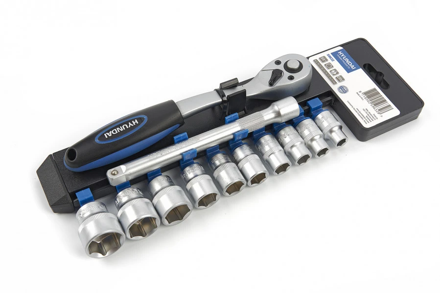 Hyundai 12 Delige Dopsleutel Sets CrV Kunststof Houder 6 Hyundai 12 Delige Dopsleutel Sets CrV Kunststof Houder - Afbeelding 4