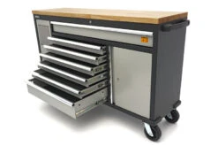 HBM Gereedschapswagen Met Houten Werkblad - 168 Cm - Grijs -Gereedschapsserie Winkel hbm 521 2.jpg 1200x600 fc156ebc88