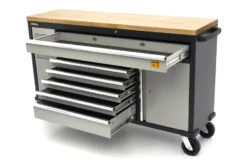 HBM Gereedschapswagen Met Houten Werkblad - 168 Cm - Grijs -Gereedschapsserie Winkel hbm 523 4.jpg 1200x600 130afebc88