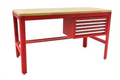 HBM 155 Cm Professionele Werkbank Met 5 Laden En Houten Werkblad, ROOD -Gereedschapsserie Winkel hbm 614 2.jpg 1200x600 79cbaebc88